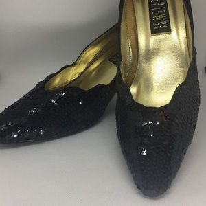 Black Sequined Pumps Vintage